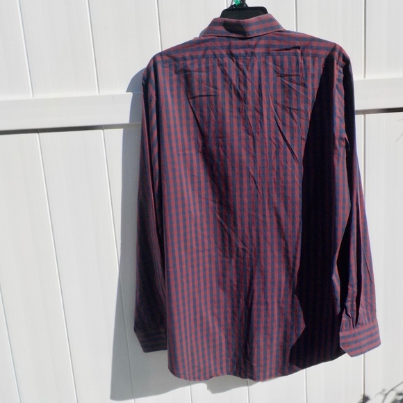 Zara Man Red & Blue Striped Super Slim Fit Shirt Long Sleeve, Size XXL - Picture 3 of 3